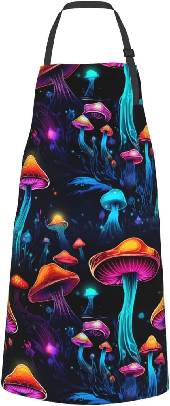 Shark Jumping Home Aprons 2 Pockets 33"×28" for Men Women, Ocean Sea Waterproof Kitchen Cooking Bib