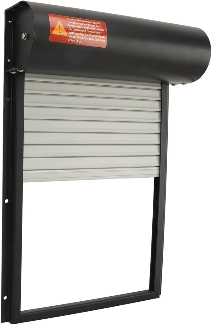 Acouto Automatic Chicken Coop Door Solar Powered Automatic Chicken Coop Door Opener with Timer for Duck Goose Farm Equipment Solar Automatic Chicken Coop Opener with Timer (Black)