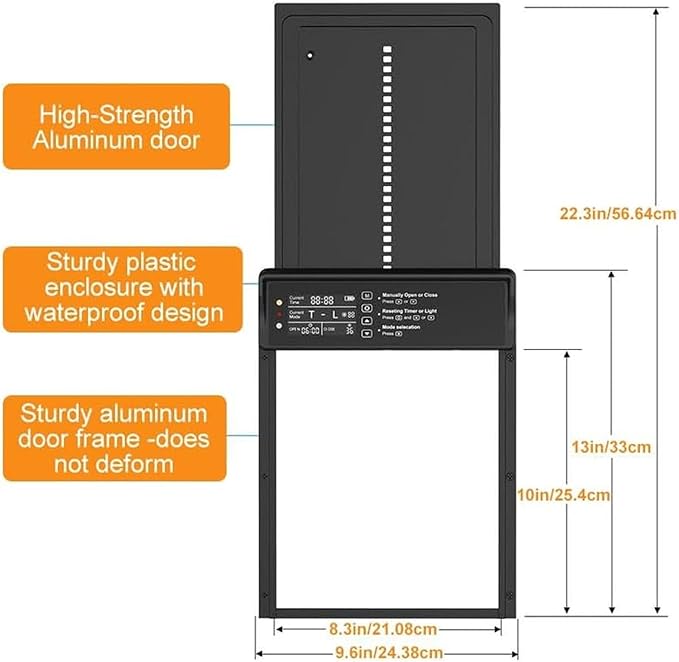 Waterproof Aluminum Alloy Solar Chicken House Door Remote Control Aluminum Chicken Door with with Timer Light Sensor