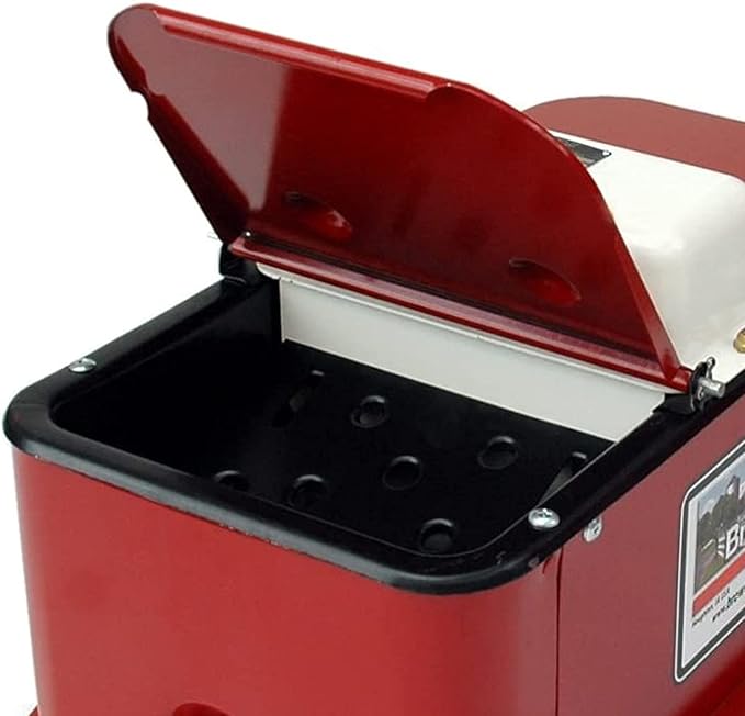 Brower Polyurethane Foam Insulated Galvanized Steel Electric Heated Livestock Pig Waterer with Lid and Mud Grates for 150 Hogs, Red