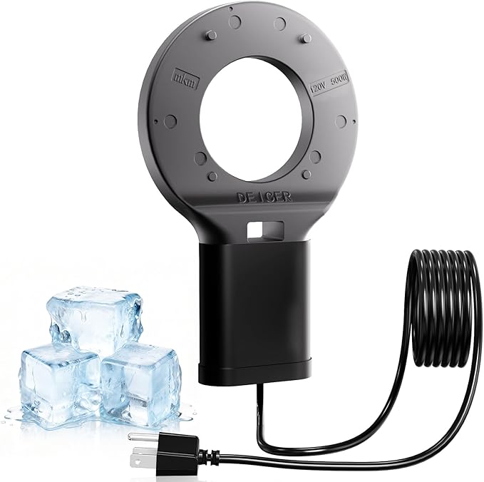 500W Utility De-Icer Submergible Cast Aluminum Chicken Water Heater for Livestock Tank Heater Bird Bath Heater in Winter