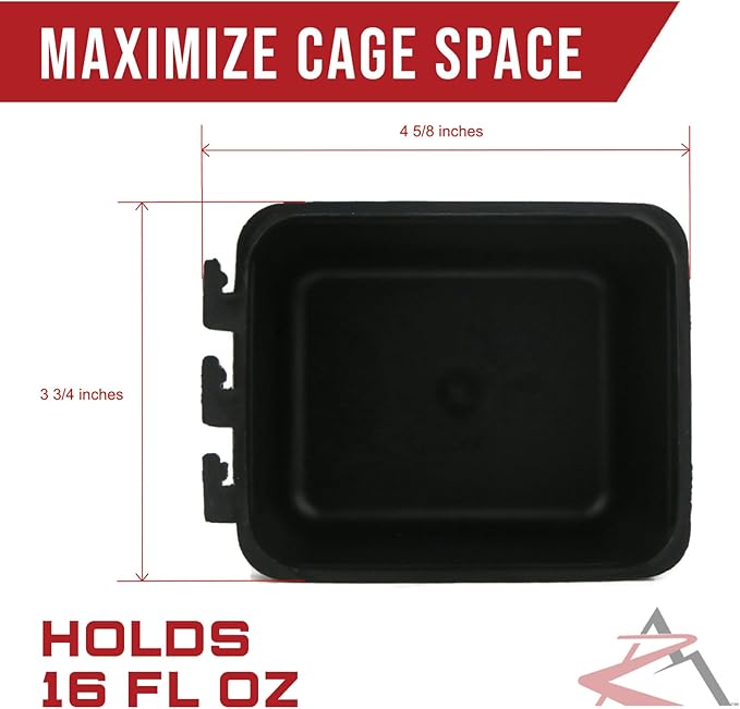 The ROP Shop 100-Pack - 16oz Black Cage Cup for Feed & Water for Poultry Ducks, Birds, Hamsters