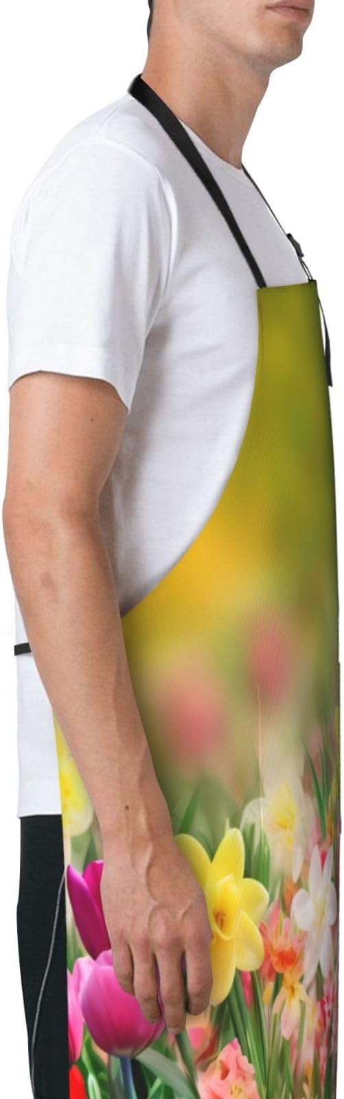 Shark Jumping Home Aprons 2 Pockets 33"×28" for Men Women, Ocean Sea Waterproof Kitchen Cooking Bib