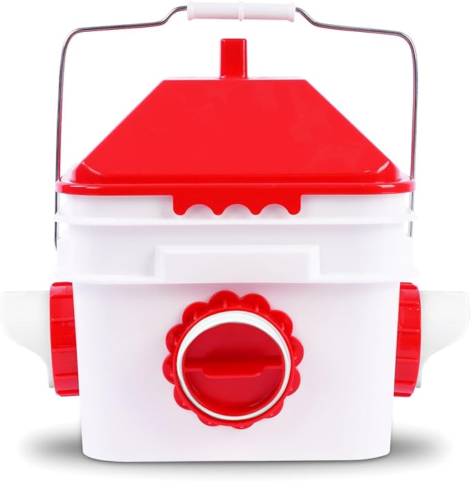10 Pounds Chicken Feeder with 4 Ports, Rainproof Poultry Feeder for Up to 10 Adult Chickens or 15 Chicks （Patented Products）