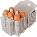 30 Pack Blank Natural Pulp Egg Cartons, Reusable 6 Count Eggs Holder Container for Chicken Eggs Bulk Vintage Half Dozen Empty Egg Cardboard Paper Cartons