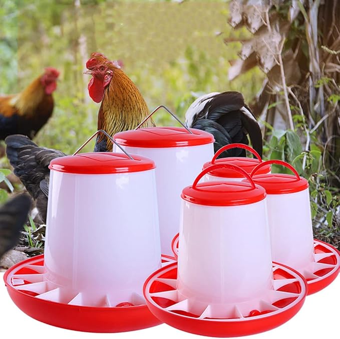Poultry Feeder Hanging Chicken Food Dispenser Automatic Food Container for Chick Feeders Stand Base No Waste for Brooder