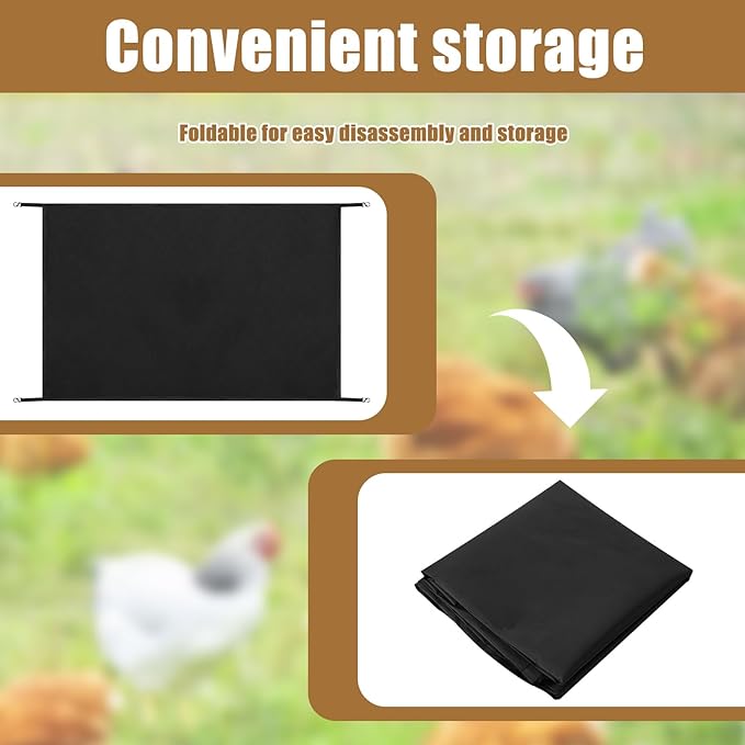 Waterproof and Anti-UV Chicken Run Cover with The S Hook Fastener Design for Outdoor and Yard Farm Use, Sunblock Shade Cloth Net Black Resistant for Plant Cover, Chicken Coop, Kennels