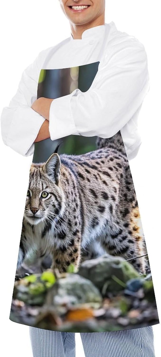 Waterproof Apron Adjustable Bib Aprons with Pockets Smiling Apron Kitchen Aprons for Women Men