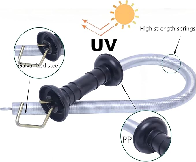 4 Set Electric Fence Gate Kit,Electric Fence Handles with Spring,16 Ft Retractable Electric Fence Gate