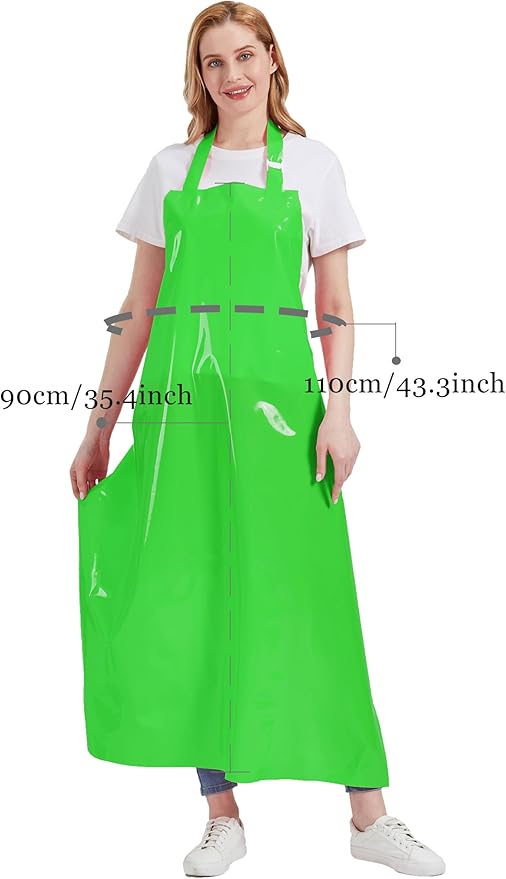 Nanxson TPU Waterproof Apron Lightweight Work Apron with Adjustable Buckle for Pet Bathing,Dishwashing,Butchers,Housework