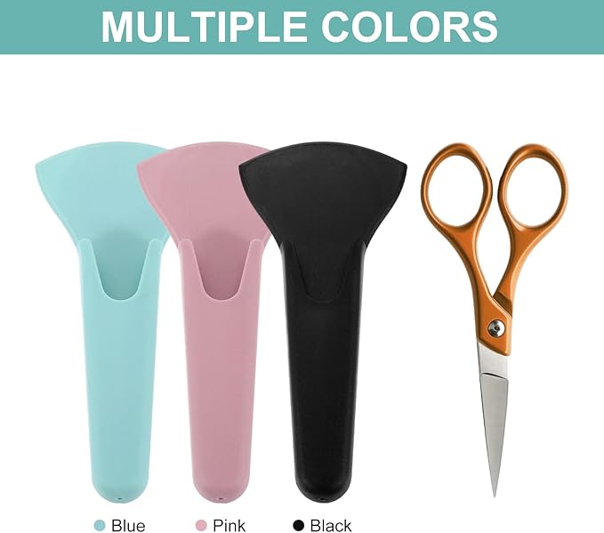 uxcell Magnetic Scissor Holder, 7.48" x 3.46" Plastic Scissors Cover Durable Waterproof Protector Portable with Long Magnetic Absorber for Kitchen Shears, Pink