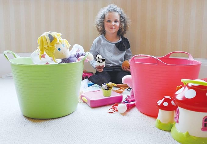 Red Gorilla Small Flexible Plastic Tub, Toy Storage, Laundry, Gardening & More, 14 Liter/3.7 Gallons, Pistachio
