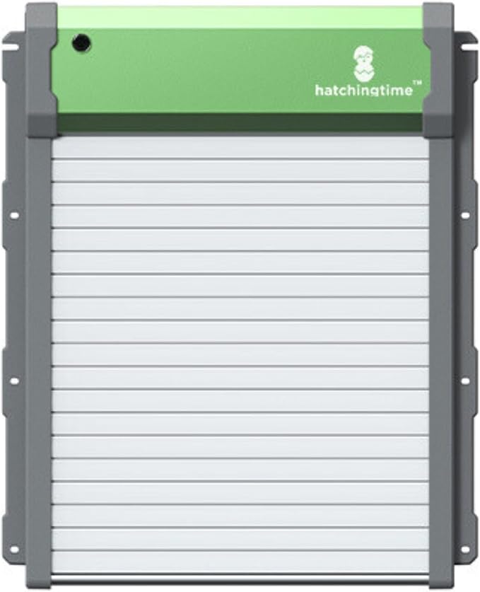 Hatching Time Solar Powered Automatic Chicken Coop Door with Remote – Battery Operated Electric Coop Door, Light Sensor, Timer & Manual Modes, Waterproof IP67, Large Safe Auto Chicken Door for Poultry