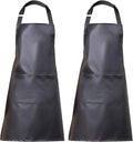 eywlwaar PU Waterproof Apron with One Big Pocket Adjustable Oil Proof Apron for Kitchen Dishwashing Cooking 29.92"x 26.77"