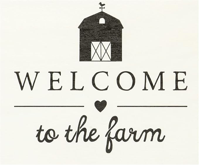 JennyGems Welcome To the Farm Wooden Sign, Barn Gifts, Rustic Farmhouse Decorations Wall Hanging, White