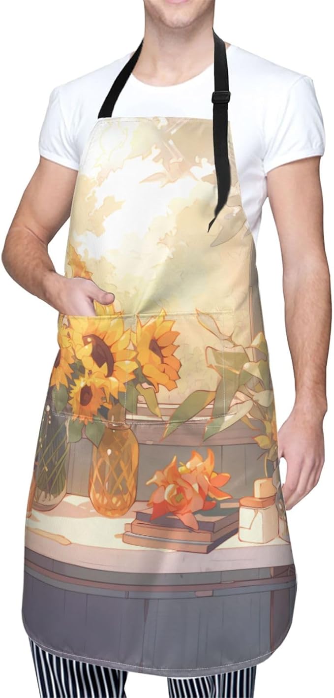 Tyrannosaurus rex Heavy Duty Waterproof Apron with Pockets for AdultsResistant Grilling, Gardening, Painting