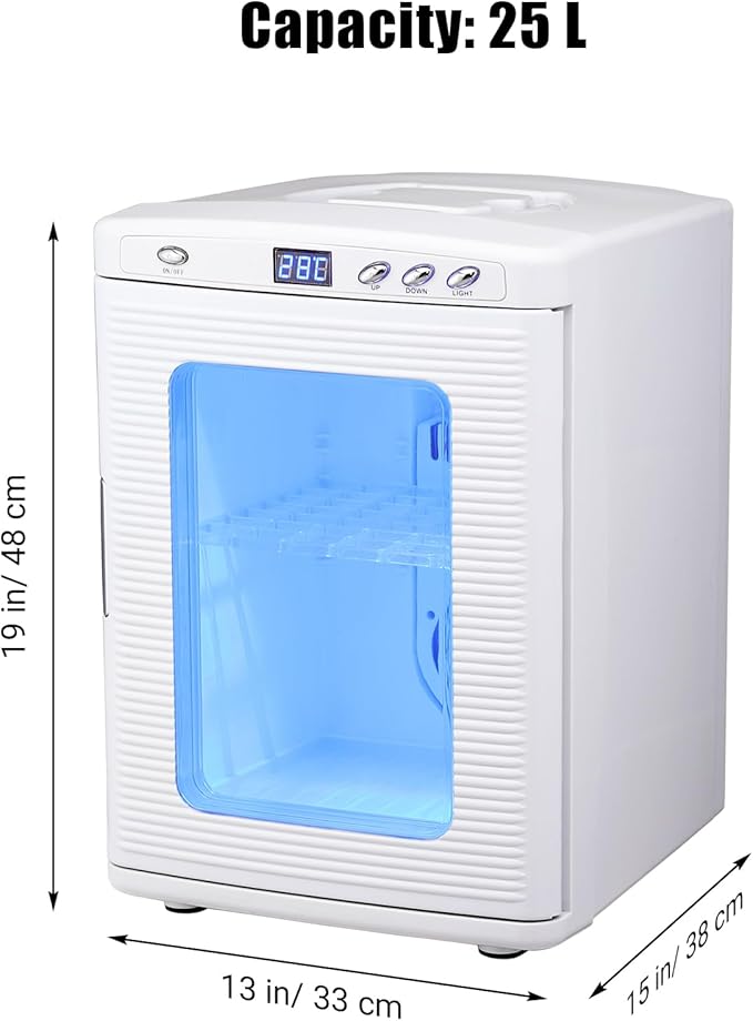 25L Egg Incubator for Hatching Eggs, Digital Reptile Incubator with Intelligent Temperature Control 10–60°C, Portable Chicken Quail Turtle Egg Hatching Incubator with LCD Display, White