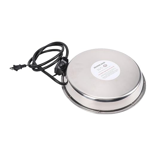 Hyuduo Chicken Waterer Heating Base Thermostat Control Electric Heater with Upgraded Design for Plastic Metal Poultry Drinker Ducks Geese Turkeys (US Plug)