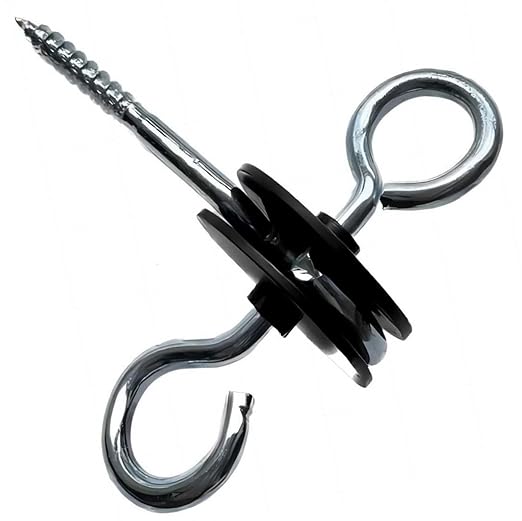 30 Pack Electric Fence Gate Handle Screw in Insulated Anchor Insulators with Double Hook / 2-Rings for Electric Fence Wood Post and Electric Fence Gate Livestock Fence Agricultural Fencing and Pasture