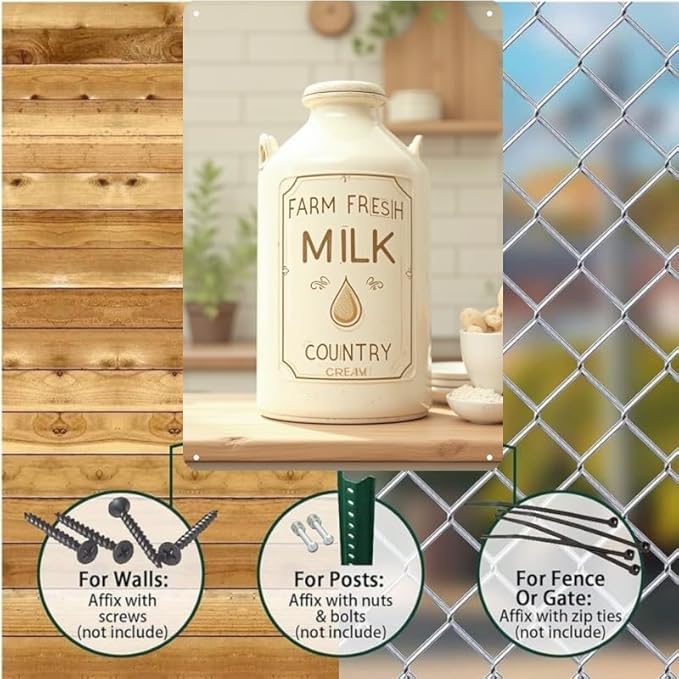 "Farm" Rustic Tin Sign - 12x8 Inches Wall Decor for Backyard, Kitchen, Garage | tin signs, vintage metal signs, farm decor