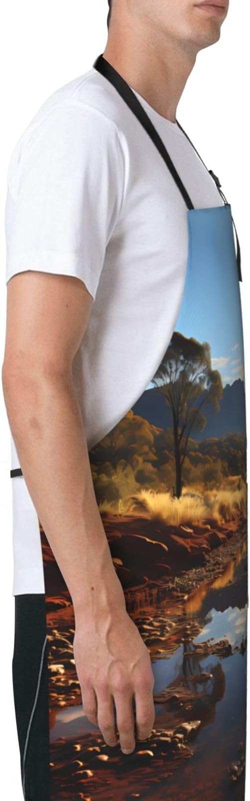 Dogs and Roses Heavy Duty Waterproof Apron with Pockets for AdultsResistant Grilling, Gardening, Painting