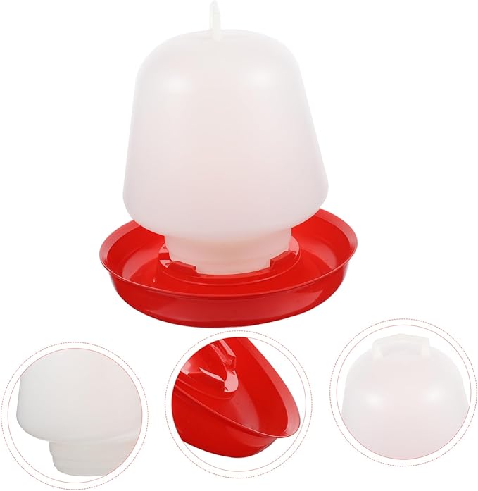 POPETPOP Automatic Chicken Waterer Poultry Feeder- Thickened Chick Feeder and Waterer, Poultry Fountains, Automatic Chicken Water Waterer Water Feeding Dispenser for Farm Coop (
