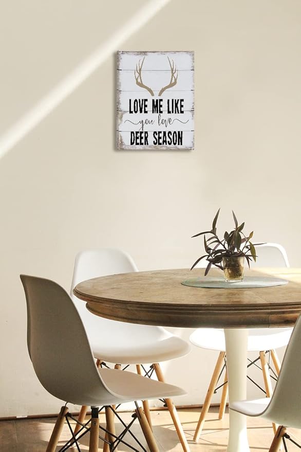 Love Me Like You Love Deer Season Canvas Wall Art Prints,Gift for Couples Paintings Prints,11x14 inches Artwork For Wedding Anniversary Themed Decor Farmhouse Bedroom Living Room Home Decorations