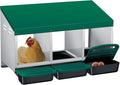 Chicken Nesting Box, 3 Compartment Roll Away Design for High-Volume Egg Collection and Easy Wall Mounting with Metal Legs