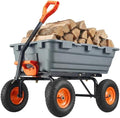 Garden Dump Cart 900 LB Heavy Duty,10" Pneumatic Tires & 180° Adjustable Handle with Quick Release, Utility Yard Wagon for Farm and Outdoor Use