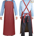 2 Pack Heavy Duty Vinyl Dishwasher Apron Adjustable Cross Back Strap for Dishwasher, Butcher, Dog Grooming, Chemical Resistant, 43" Long Thicker Apron Red
