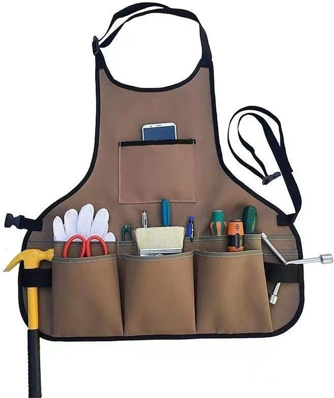 Garden apron waterproof multi-pocket auto mechanic overalls for outdoor pruning, harvesting and weeding