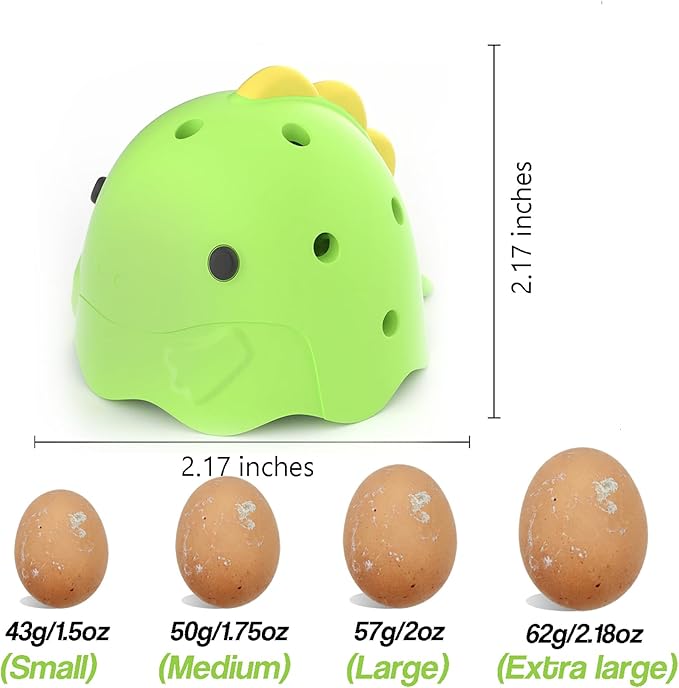 Dinosaur Egg and Vegetable Washer, 2.17 Inches, Food-Grade BPA-Free, Yellow (2, Green)