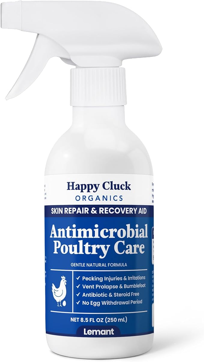 Lemant Poultry Care Spray (8.5 oz) | Skin Repair & Recovery Aid for Chicken Wounds, Pecking Irritations, Bumblefoot Care & Vent-Area Support | 8.5 fl oz