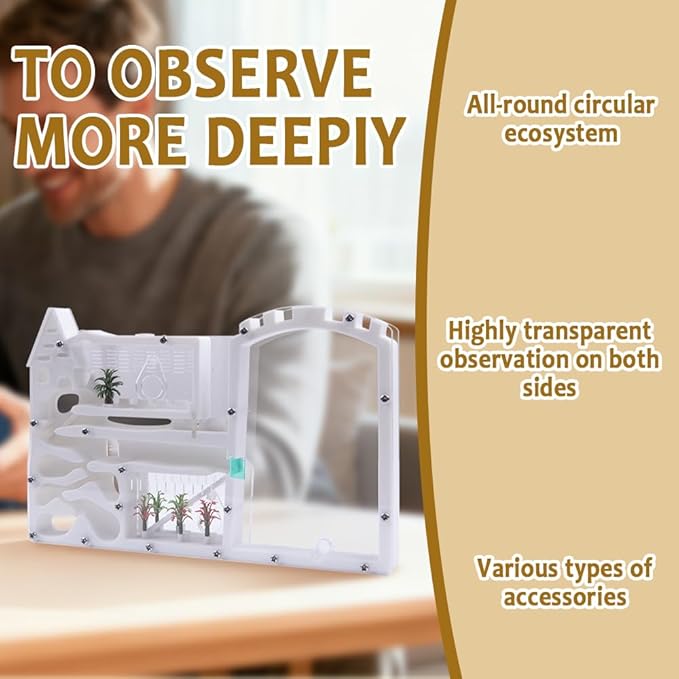 Ant Farming Castle,Ant Colony Observation Kit with White Sand,Study of Ecosystem,Explore The Nature World (Ants Not Included)