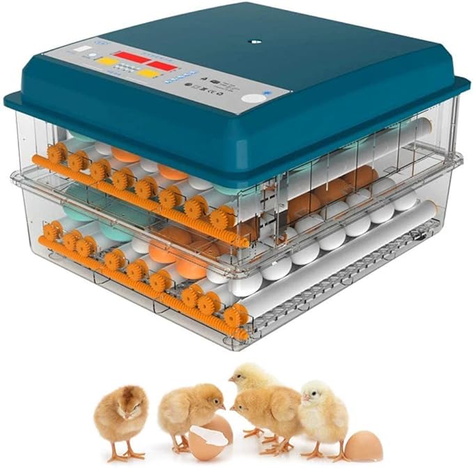 Digital Incubatores,Egg Incubator with Automatic Turning Function, Digital Automatic Hatcher with Temperature Control,for Egg Duck Egg Bird Egg Turkey Eggs Home, Blue-16 Egg
