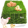 8Pack Chicken Nesting Box Pads for Laying Eggs,Washable Nest Box Pads Grass Carpet - Green, Polyethylene (PE) by MUYG