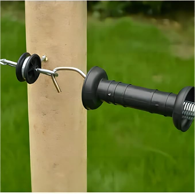 4 Set Electric Fence Gate Kit,Electric Fence Handles with Spring,16 Ft Retractable Electric Fence Gate