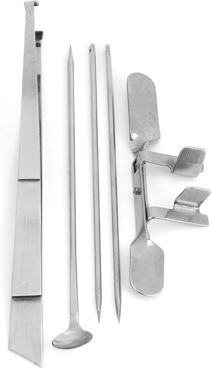5Pcs Capon Knife, Tool Stainless Steel Kit Poultry Ca Ion Chicken Farms Veterinary Instrument for