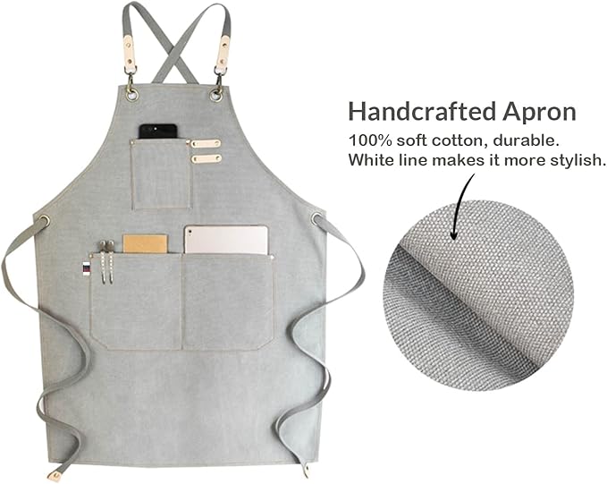 carrotez Adjustable Over sized Plus Size Canvas Apron with Pockets Men and Women Aprons