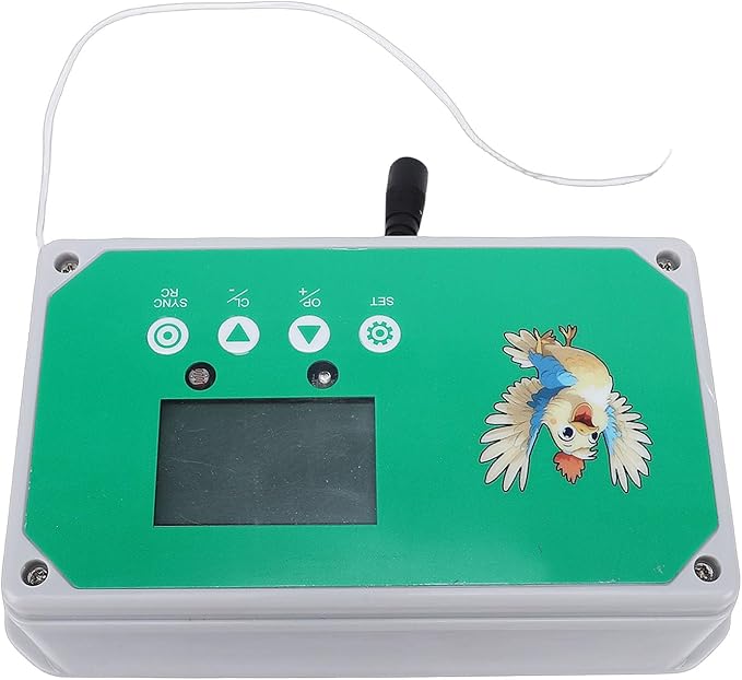 CHICIRIS Automatic Chicken Coop Door Opener, Programmable Timer Remote Control IP44 Poultry House Door Motor Kit with LED Display, for Chickens Ducks Geese Dogs (US Plug 100-240V)