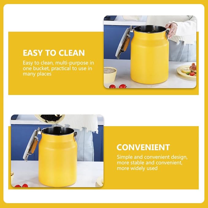 UPKOCH Stainless Steel 10l Sealed Rice and Flour Storage Container Airtight Multi-function Food Storage Bin for Household Grain Preservation