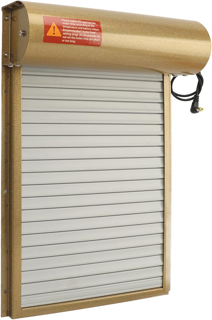 Automatic Chicken Coop Door Solar Powered Automatic Chicken Coop Door Opener with Timer for Duck Goose Farm Safety Equipment Black Professional Accessories for Use (Gold)