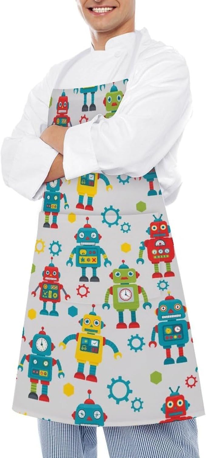 Chef Bib Apron for Restaurant, Anti-Stain with Pocket Adjustable, Cooking Dishwashing Lab Use
