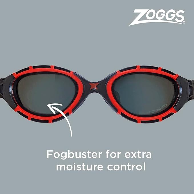 Zoggs Adult Unisex Predator Flex Polarized Anti-Fog UV Protection Wide Vision No-Glare Quick-Adjust Swimming Goggles, 461043