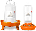 Chick Feeder and Waterer Kit Automatic Chicken Feeder and Waterer Set, 1L Chick Feeder and 1.5L Chick Waterer with 3 Heights Adjustable Legs