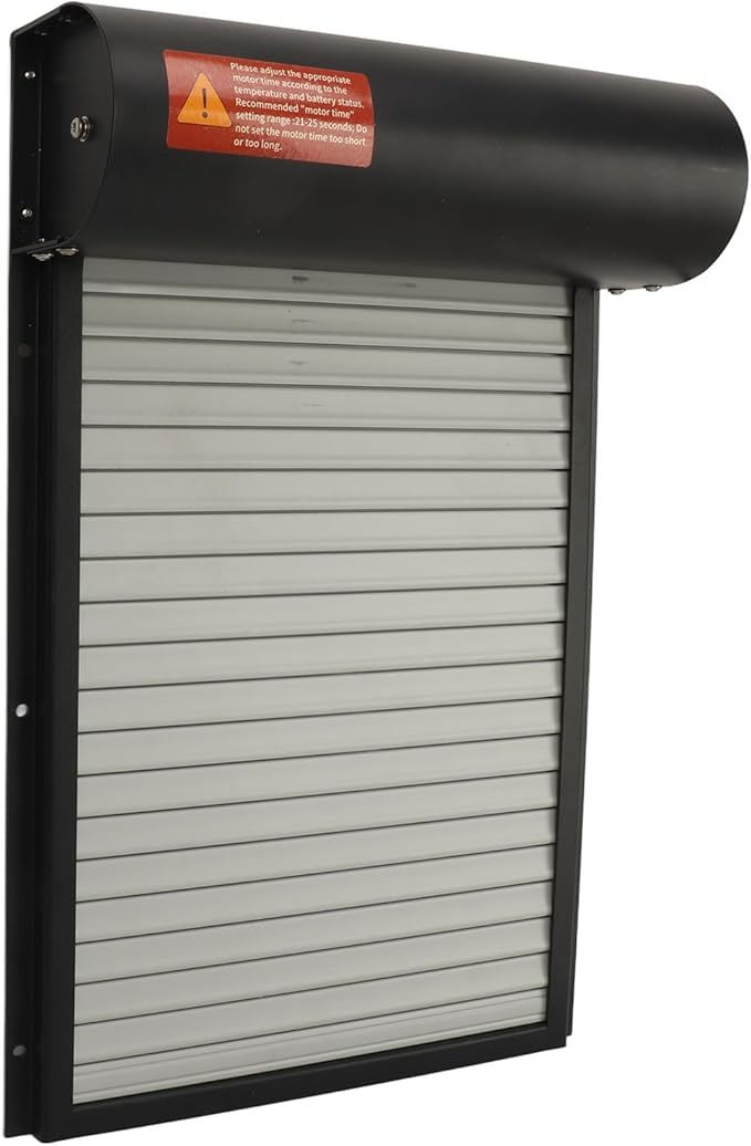 Zerodis Automatic Chicken Coop Door, Solar Powered Opener with Timer Light Sensor HD LED Display, Iron Metal Plastic Frame for Chicken Duck Goose Poultry Safety (Black)