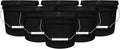 2-Gallon Bucket with Airtight Lid – Made in USA, Food Grade BPA Free Plastic, Heavy Duty Multi-Use, Metal Handle with Grip, Stackable Storage – Black, 6 Pack