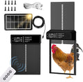 Automatic Chicken Coop Door Solar Powered, Third-Generation Upgraded, Aluminum Alloy | Light Sensor & Timer | Anti-Pinch | LCD Dsipiay | Remote Control | Low Battery Reminder | Alarm Mode