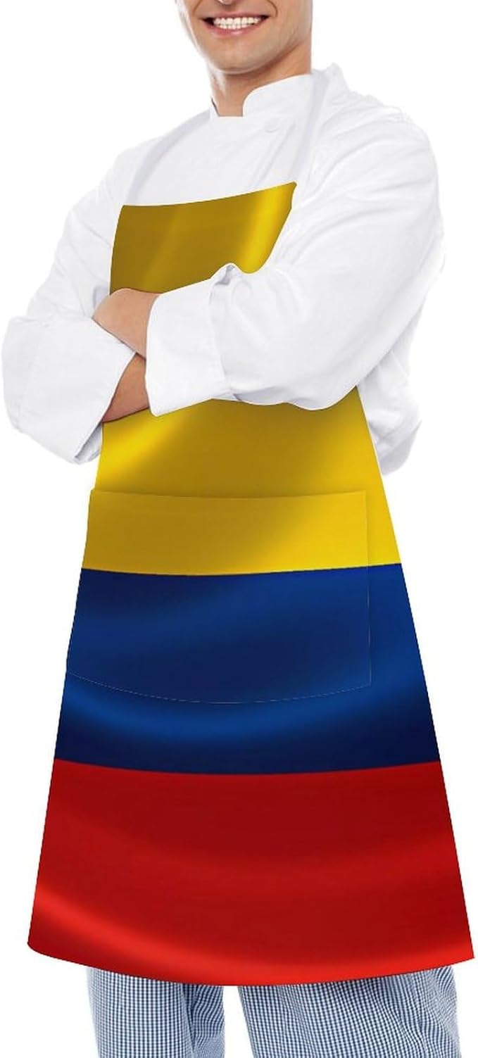 Bahamas Map Flag Apron,Waterproof Unisex Adult Aprons with Pockets Kitchen Baking Aprons