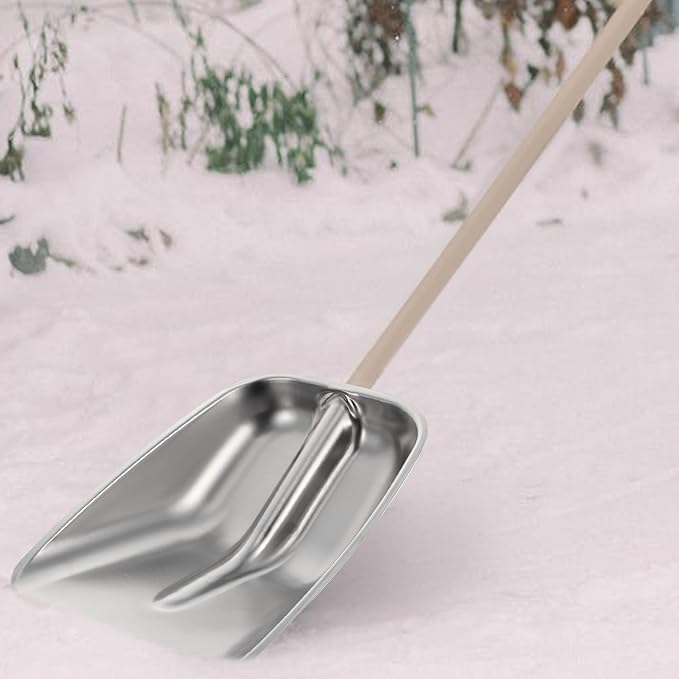 Stainless Steel Snow Shovel and Agricultural Grain Scoop Multifunctional Outdoor Snow Cleaner Metal Shovel Head for Deicing and Food Feeding, Small Size Without Wooden Handle